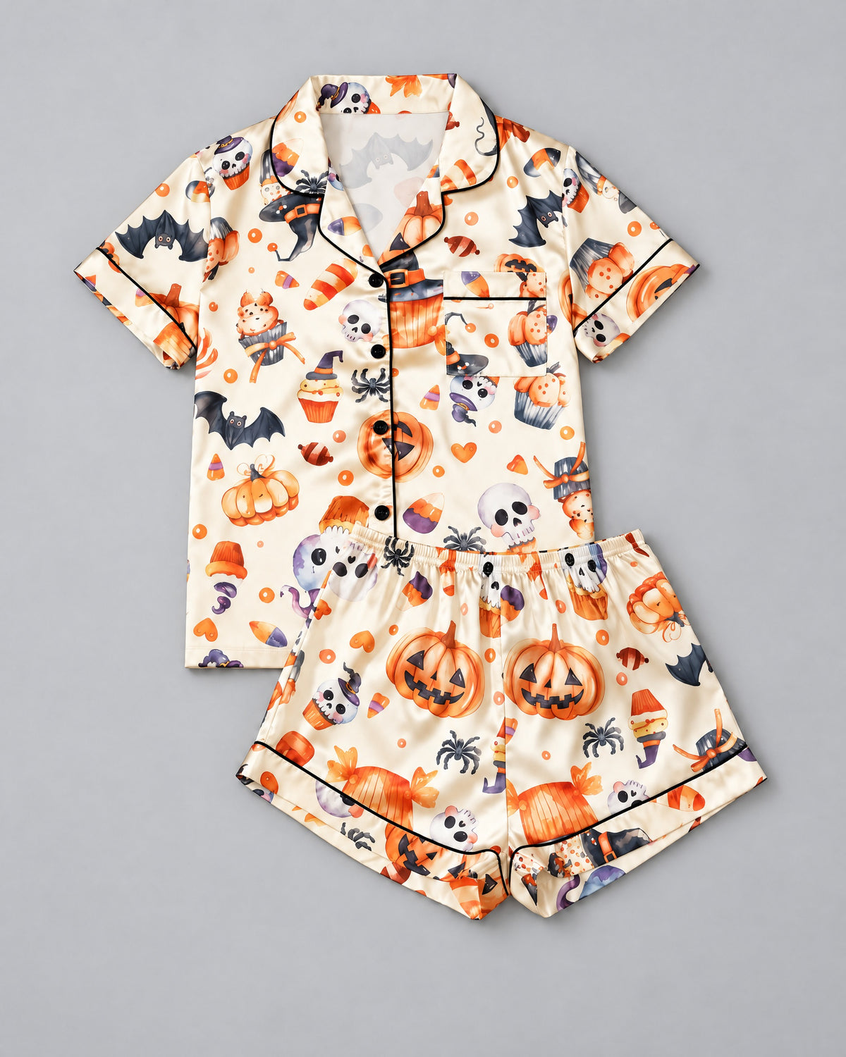 Cozy Halloween Nights Set in Halloween Treats — flat lay