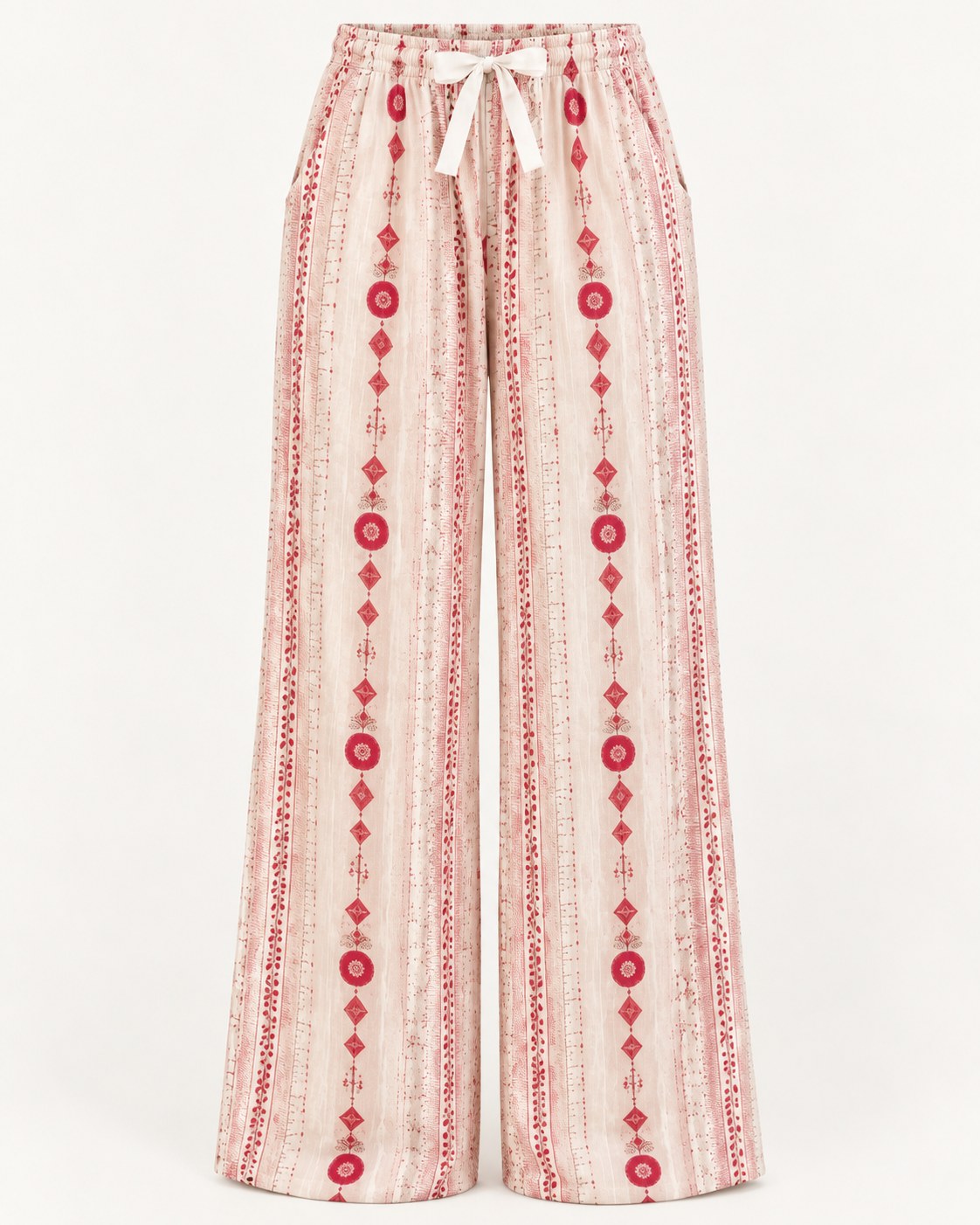 Swaggy Drift Pants in Rose Heirloom Stripe — flat lay