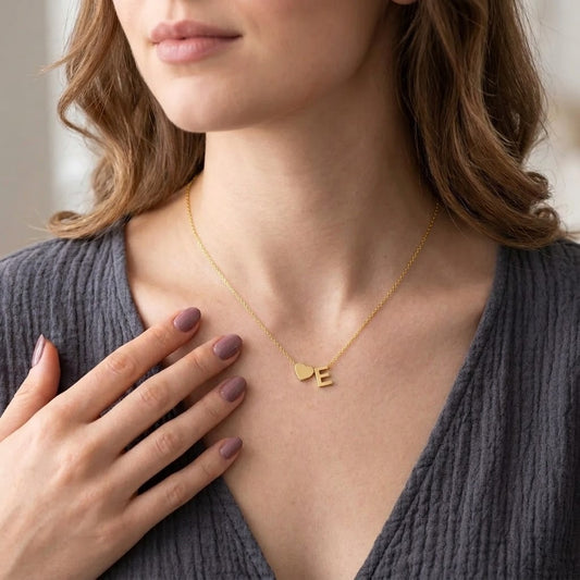 Heart Initial Necklace
