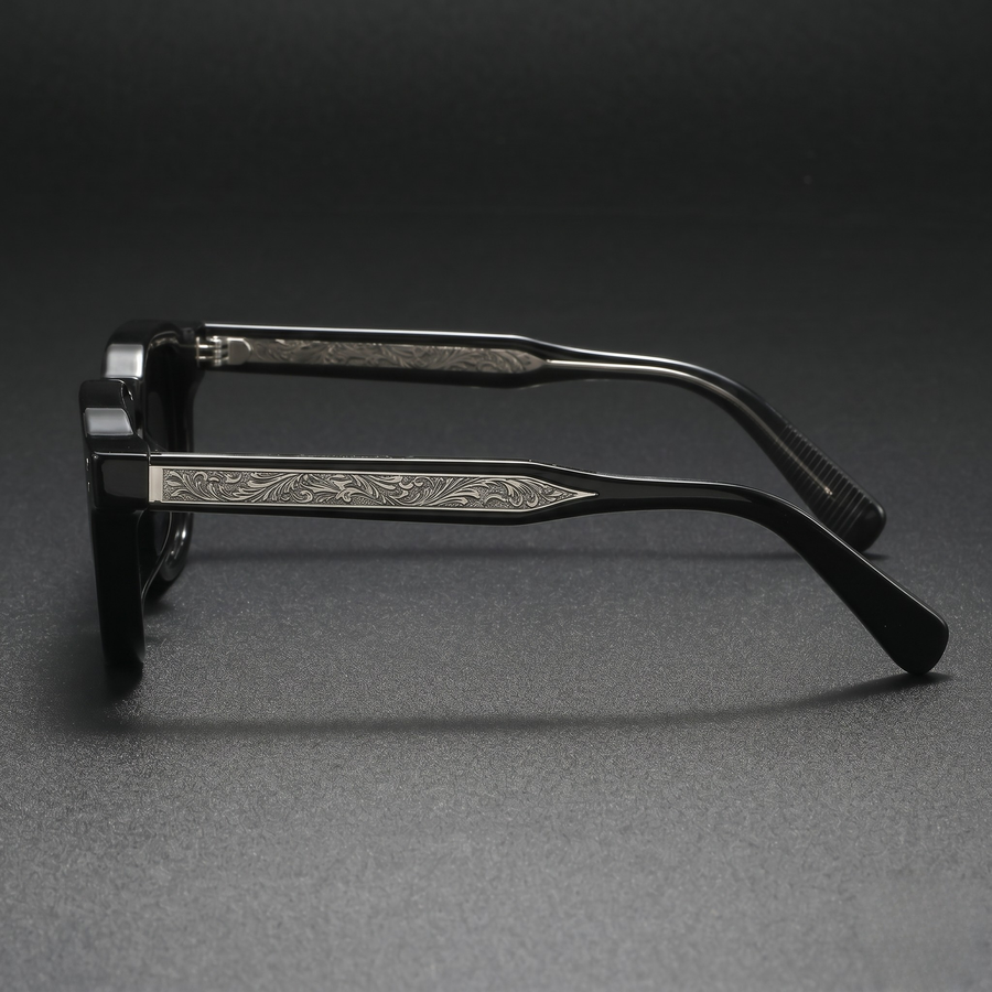 Valen Retro Shades Black - Side Profile