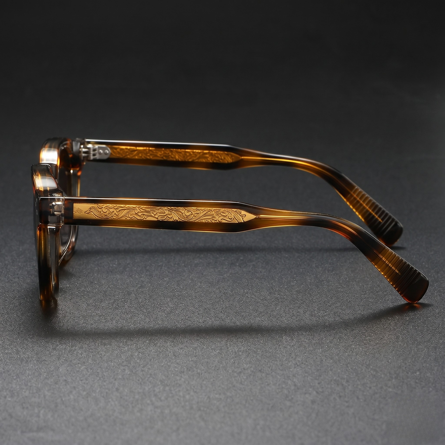 Valen Retro Shades New Leopard - Side Profile
