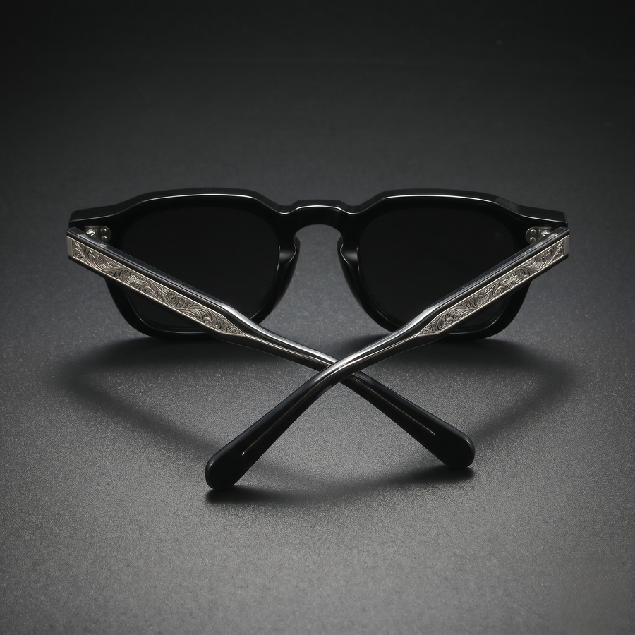 Valen Retro Shades Black - High Angle Hero