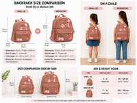 Backpack size comparison chart small and medium