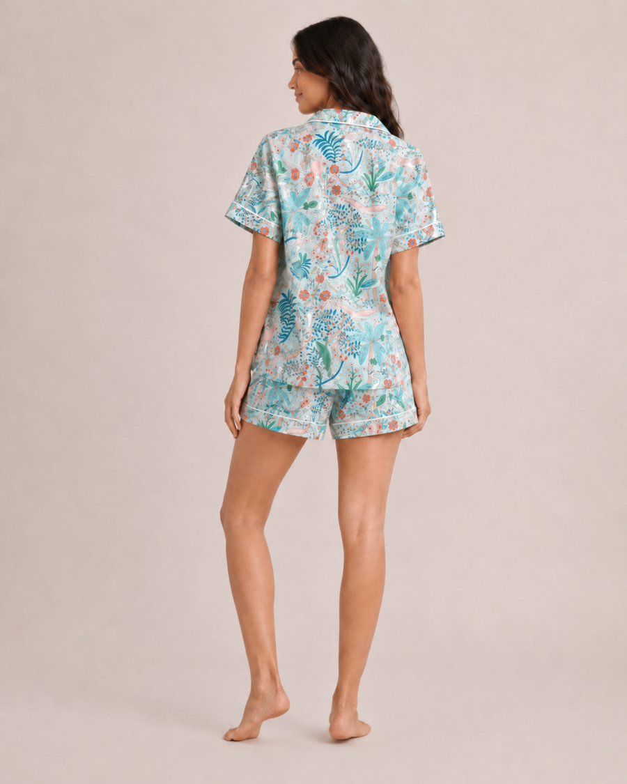 Tropicana Pop Pajama Set - Aqua Pop