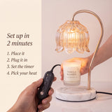 Set up in 2 minutes — place it, plug it in, set the timer, pick your heat