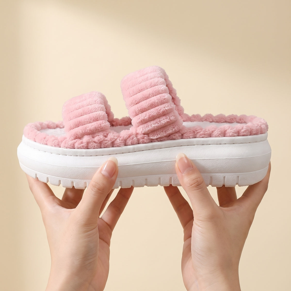 Pink | hands pressing cushion sole