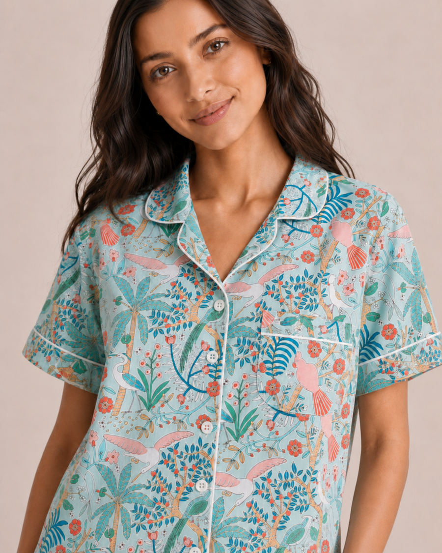 Tropicana Pop Pajama Set - Aqua Pop