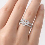 Infinity Heart Ring — dainty ring, view 3