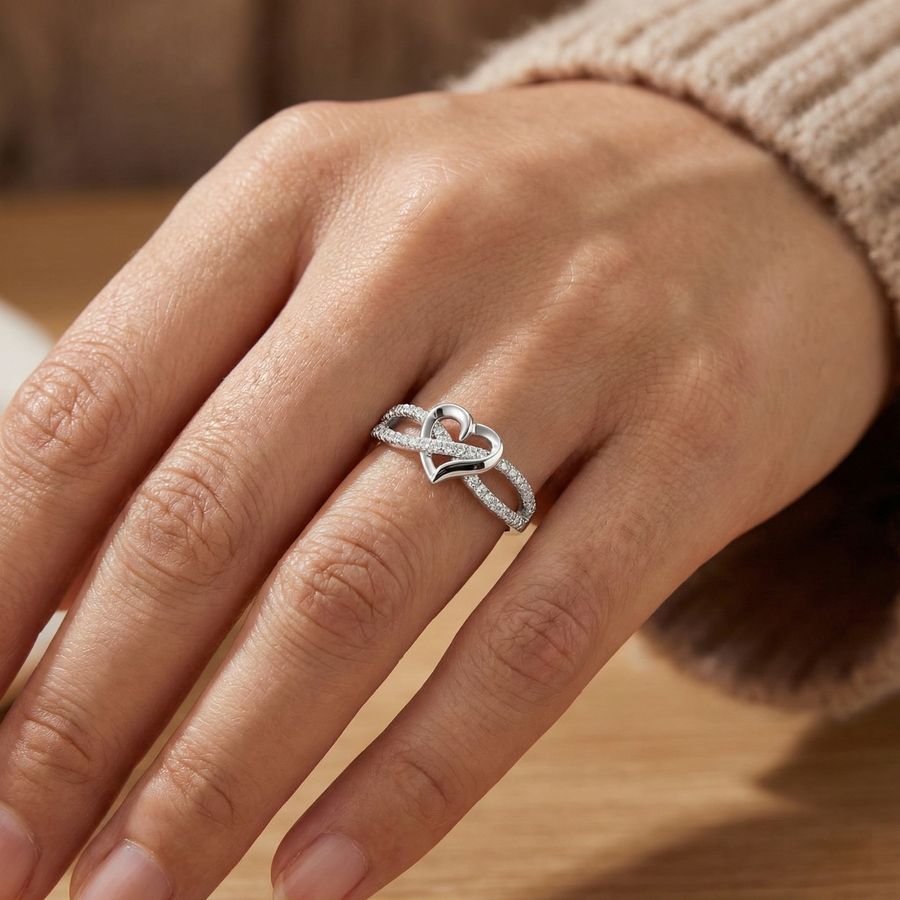 Infinity Heart Ring — dainty ring, view 5