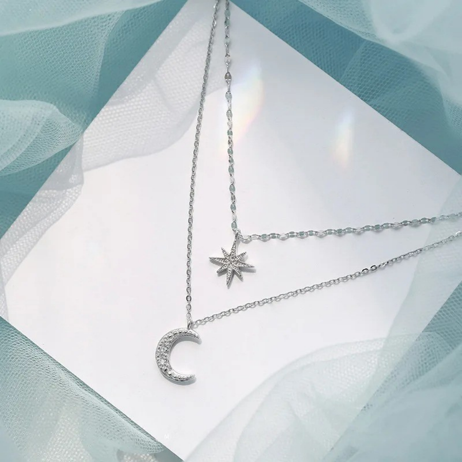 Luna Etoile Necklace — dainty necklace, view 3