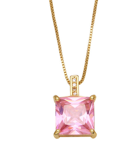 Solara Gem Necklace — dainty necklace, view 4