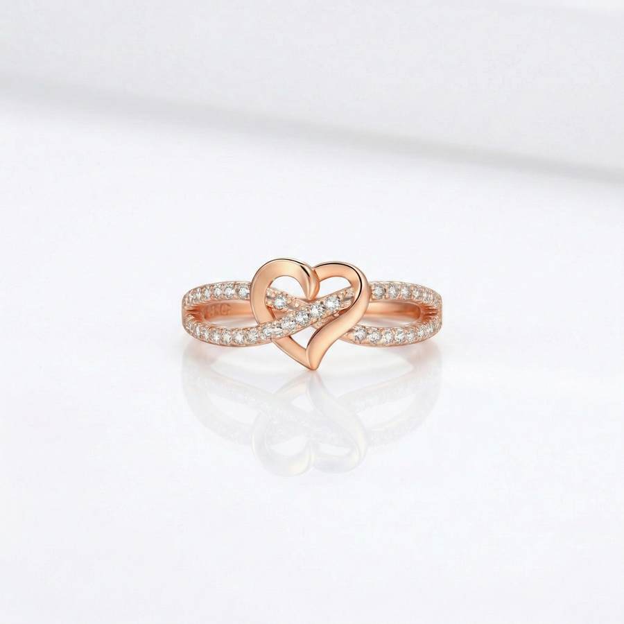 Infinity Heart Ring — dainty ring, view 9