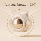 Aim your breeze — the gold disc rotates 360°