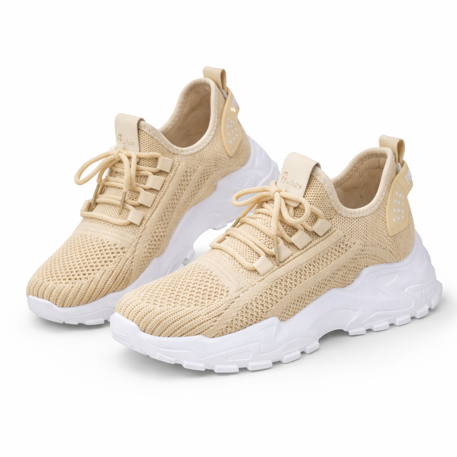 Beige | CloudStep Shoes — cushioned knit slip-on shoes in beige