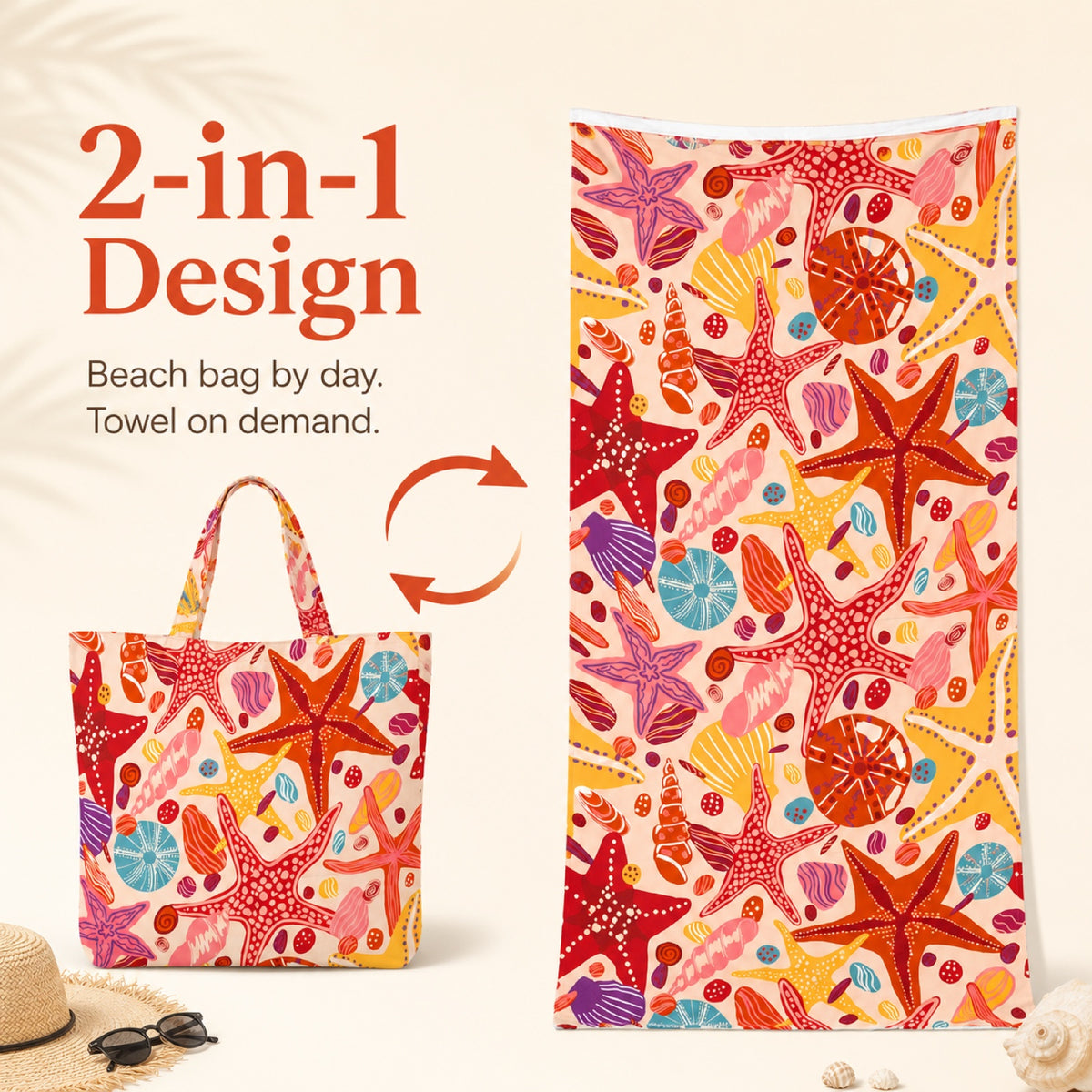 SUNSET | 2-in-1 design bag converts to towel