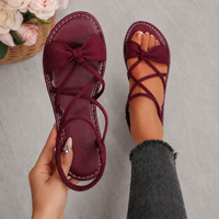Sorella Bow Sandals - Burgundy