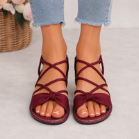 Sorella Bow Sandals - Burgundy