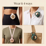 Wear it 4 ways — waist, collar, lanyard, bag strap