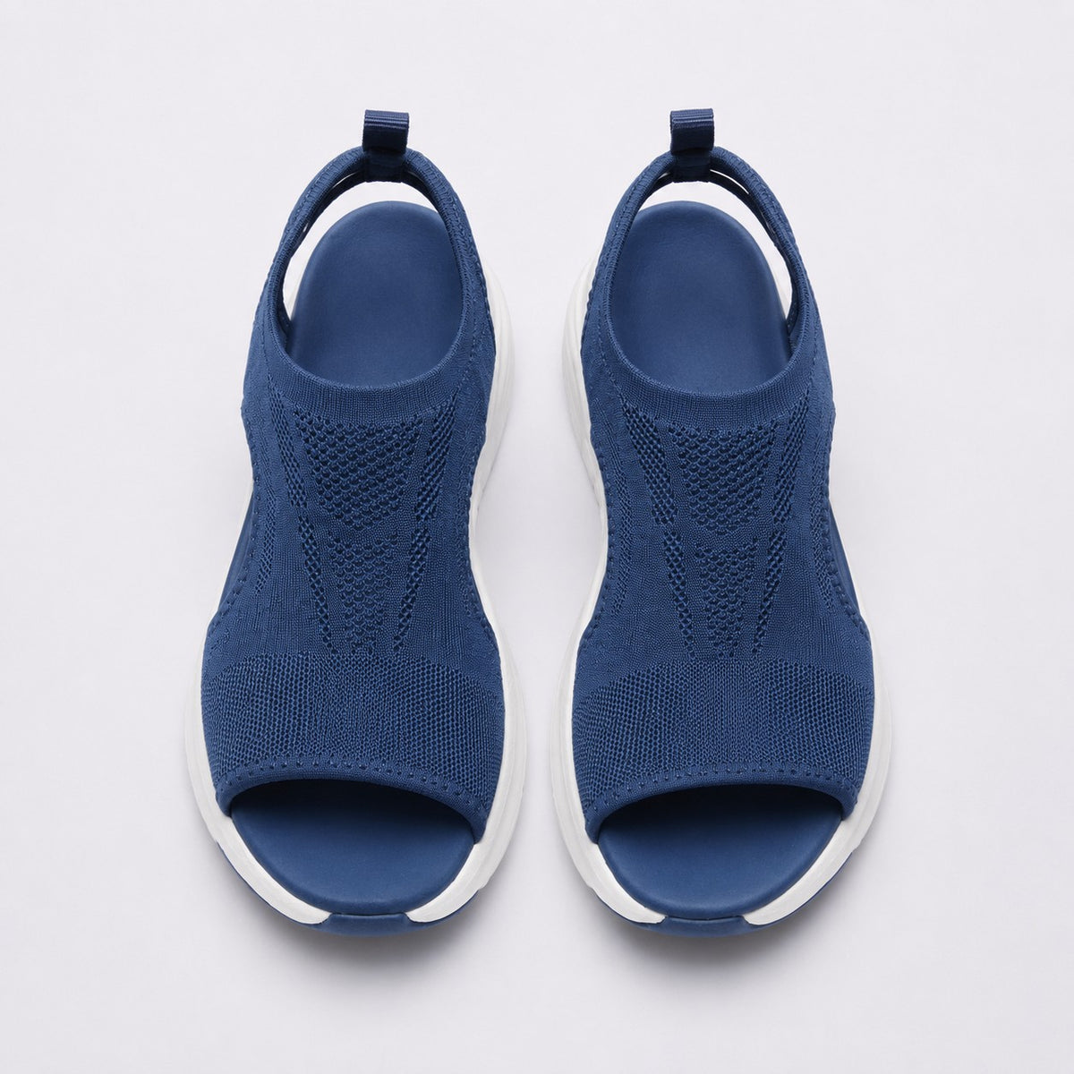 Cloudstep Comfort Sandal navy — top-down view showing open toe and contoured footbed