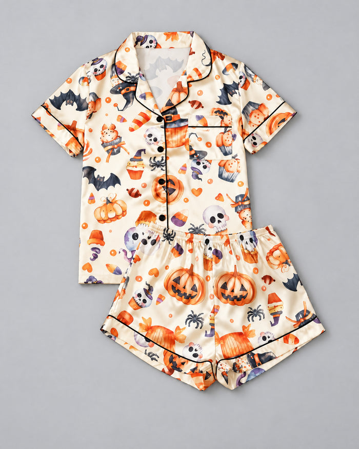 Cozy Halloween Nights Set in Halloween Treats — flat lay