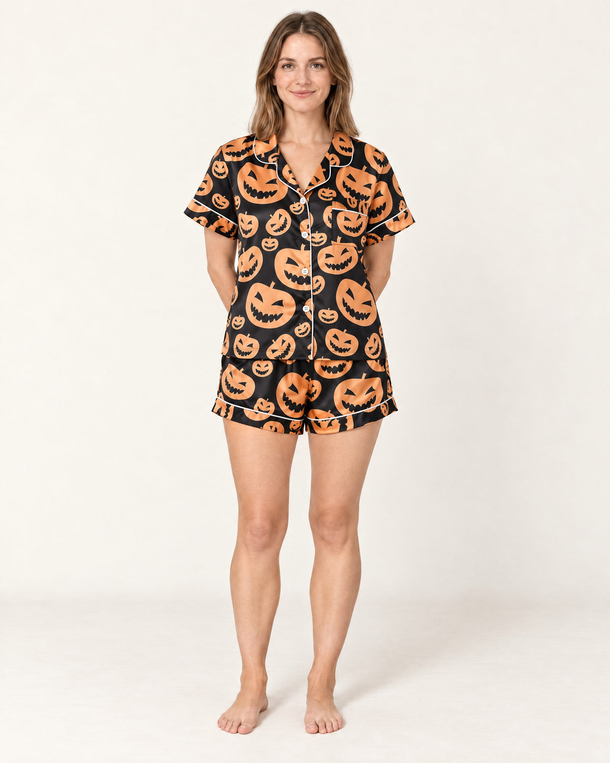 Cozy Halloween Nights Set in Pumpkin Night — standing, full length studio