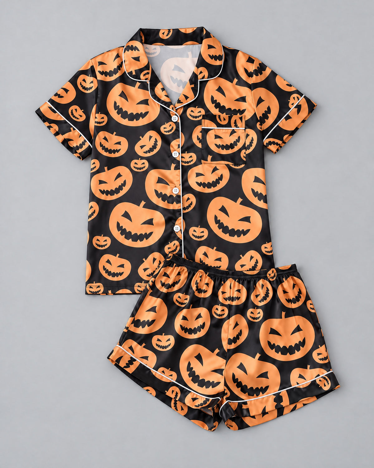 Cozy Halloween Nights Set in Pumpkin Night — flat lay