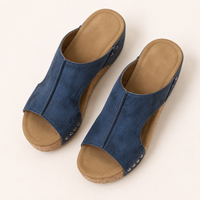 Dark Blue Sienna Wedge Slip-Ons - 06