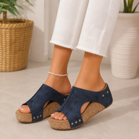 Dark Blue Sienna Wedge Slip-Ons - 07