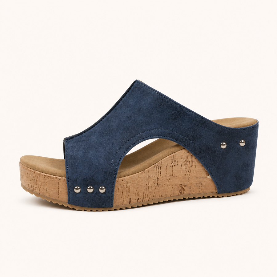 Dark Blue Sienna Wedge Slip-Ons - 09