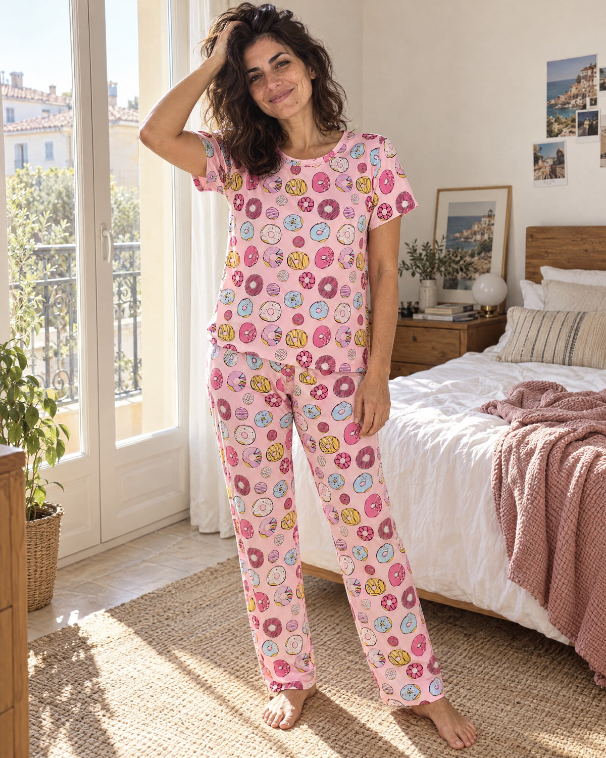 Donut Delight Pajama Set — by the bedroom window