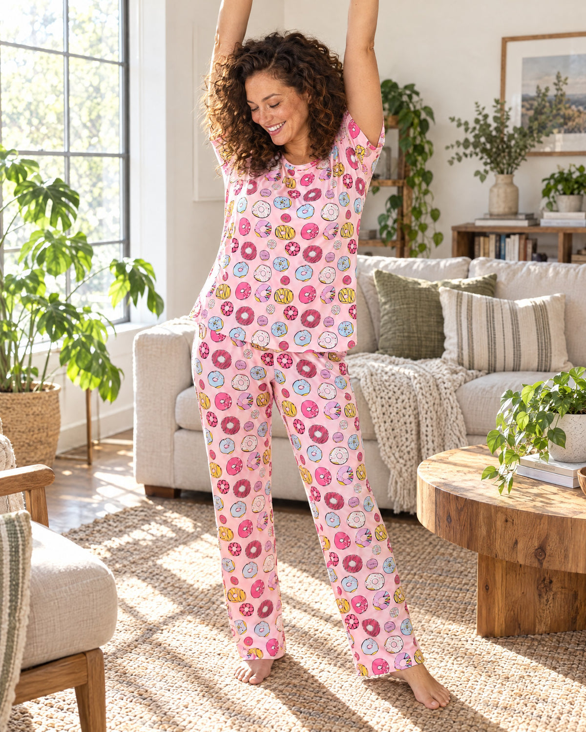 Donut Delight Pajama Set — morning stretch
