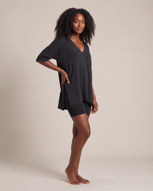 DreamFlow V-Neck Lounge Set - Black 2