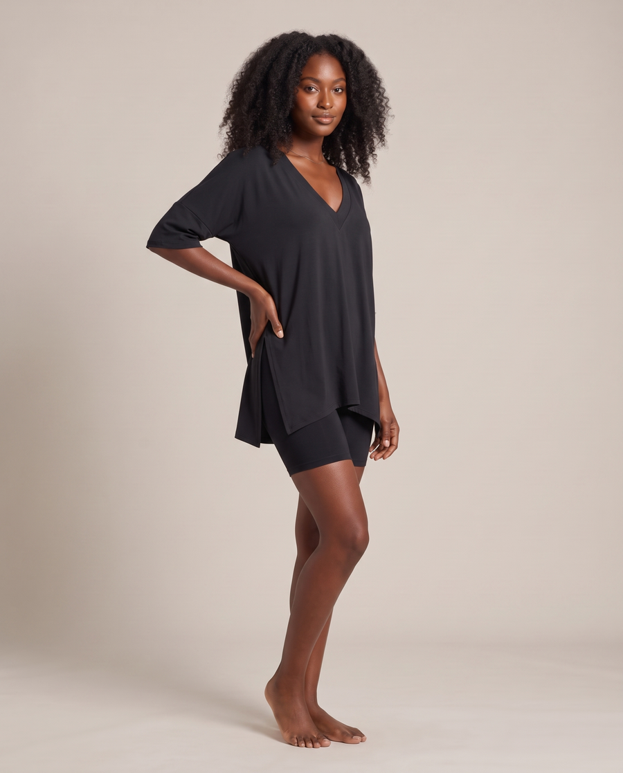 DreamFlow V-Neck Lounge Set - Black 2