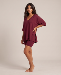 DreamFlow V-Neck Lounge Set - Dark Red 2