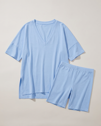 DreamFlow V-Neck Lounge Set - Moon Blue 7