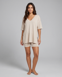 DreamFlow V-Neck Lounge Set - Off-White 1
