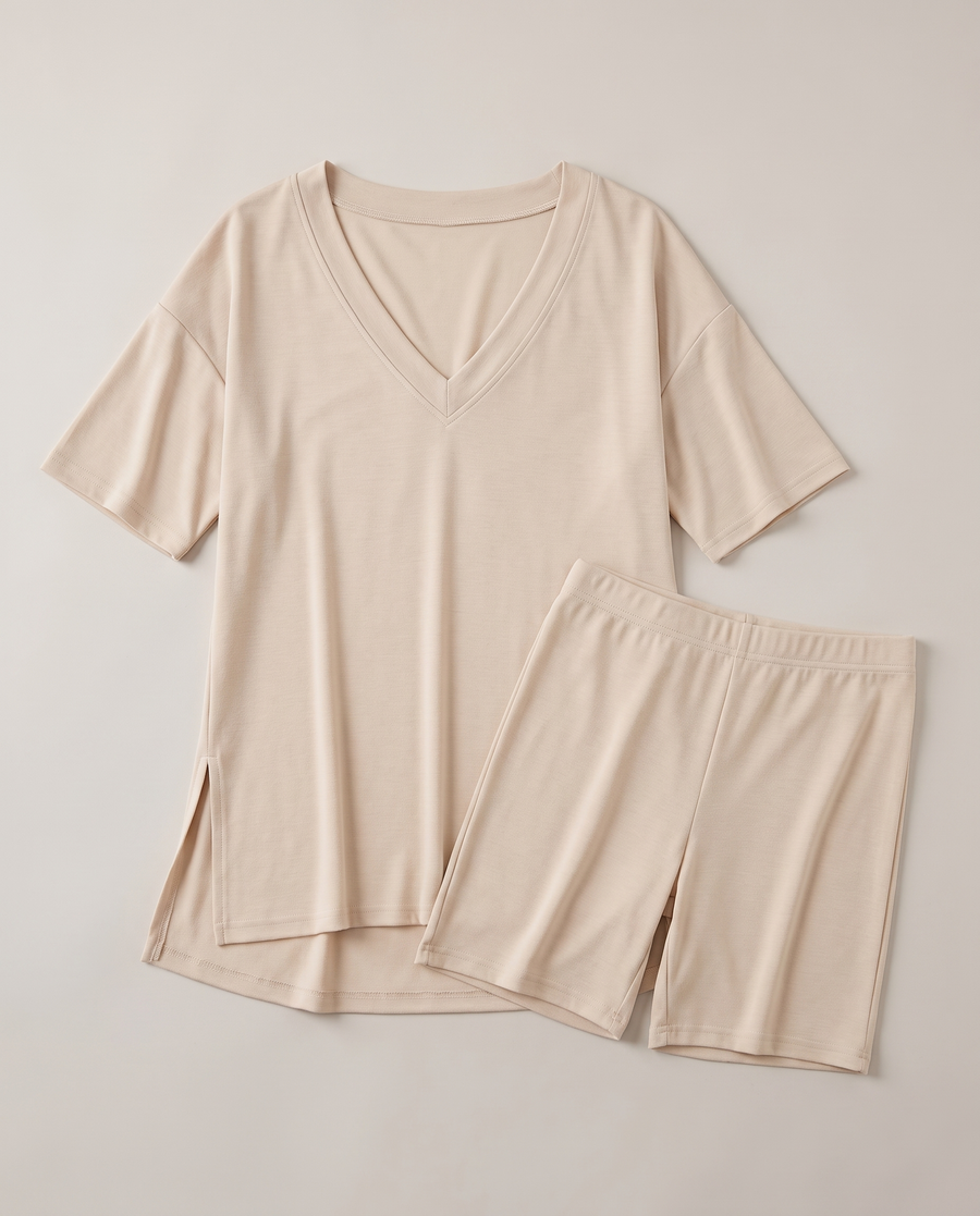 DreamFlow V-Neck Lounge Set - Off-White 7