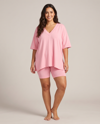 DreamFlow V-Neck Lounge Set - Pink 1