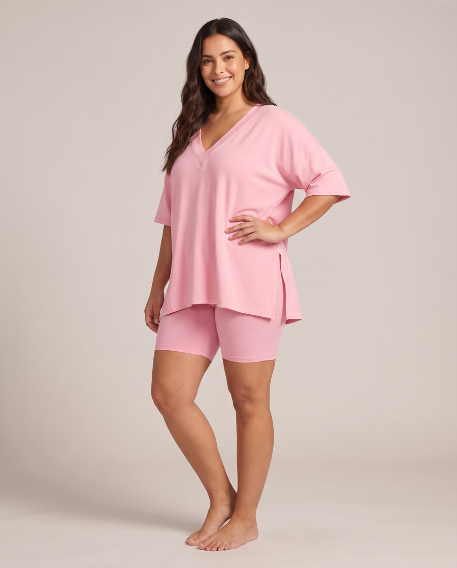 DreamFlow V-Neck Lounge Set - Pink 2