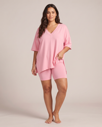 DreamFlow V-Neck Lounge Set - Pink 3