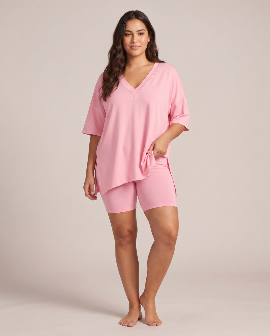 DreamFlow V-Neck Lounge Set - Pink 3