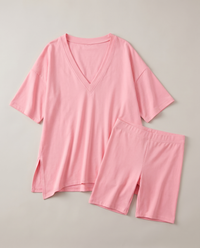 DreamFlow V-Neck Lounge Set - Pink 7