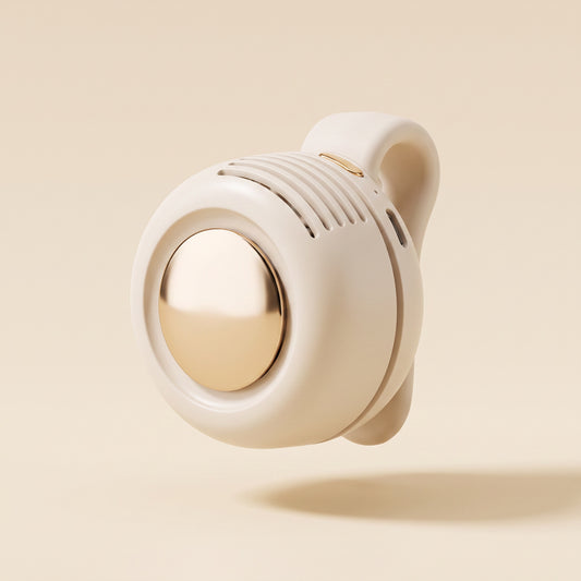 ChillClip Wearable Fan in Cream White — studio