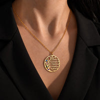 Gold | model wearing family tree necklace