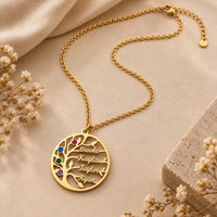 Gold | studio four name family tree necklace