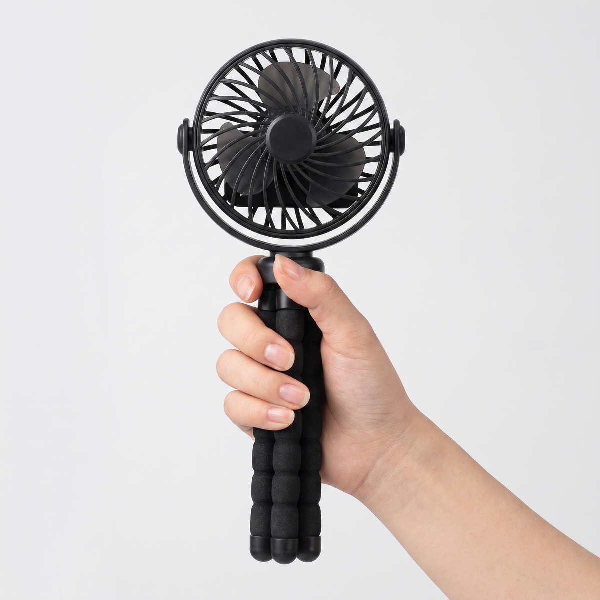 BreezyBuddy 360 Stroller Fan — Black, handheld compact size