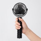 BreezyBuddy 360 Stroller Fan — Black, handheld compact size