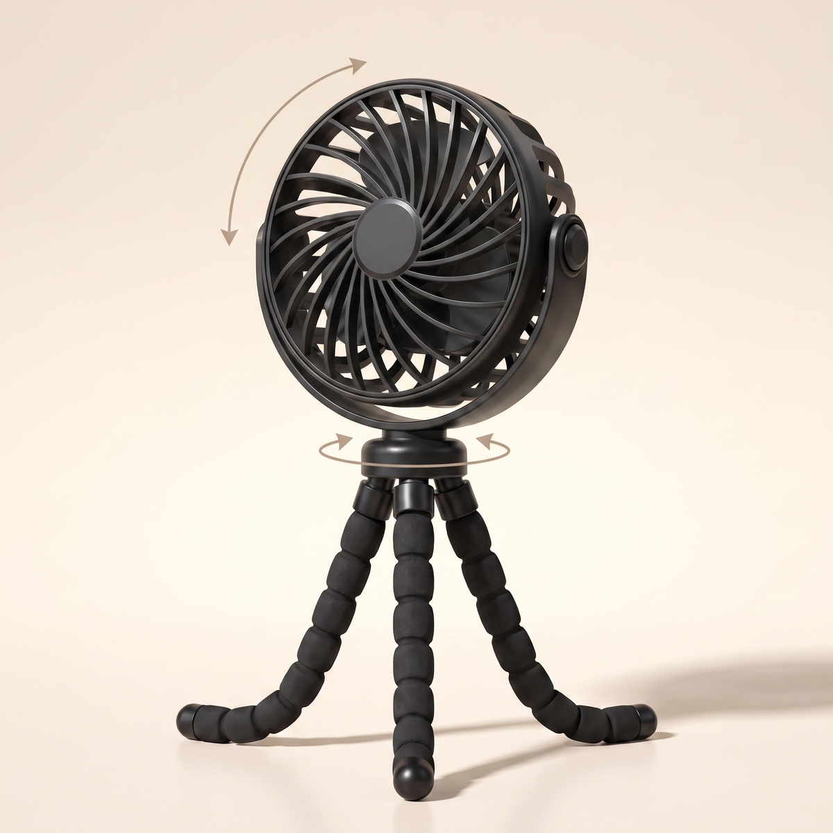 BreezyBuddy 360 Stroller Fan — Black, 360 degree rotating head