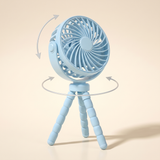 BreezyBuddy 360 Stroller Fan — Blue, 360 degree rotating head