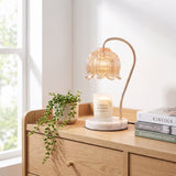 Marble Bloom Candle Warmer styled on a bright shelf in daylight